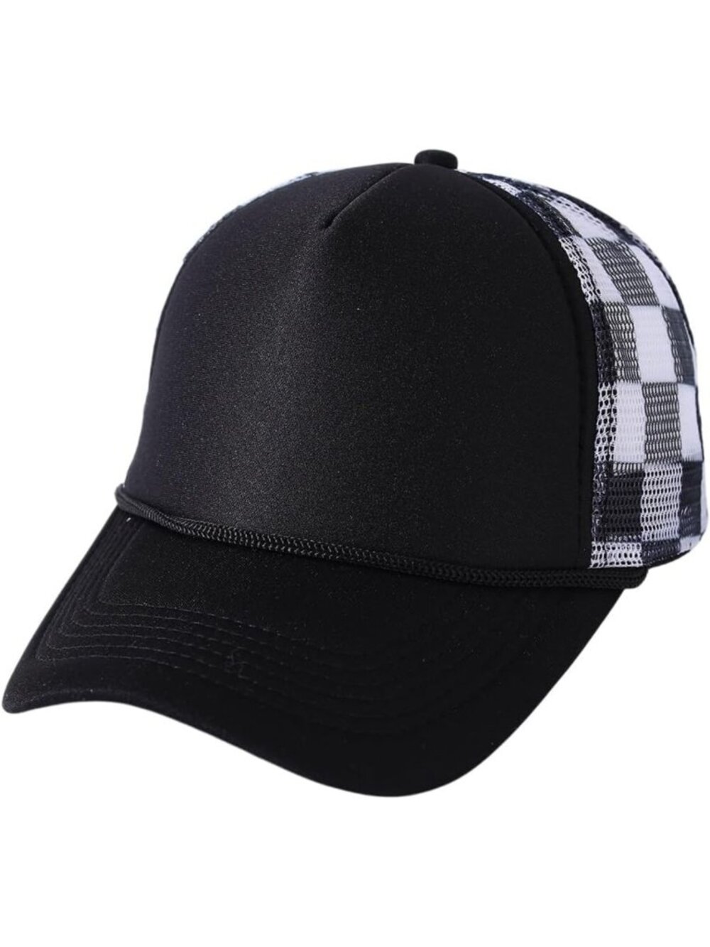 Checkered Mesh Baseball Cap for Men & Women | Trucker Hat in Multiple Colors